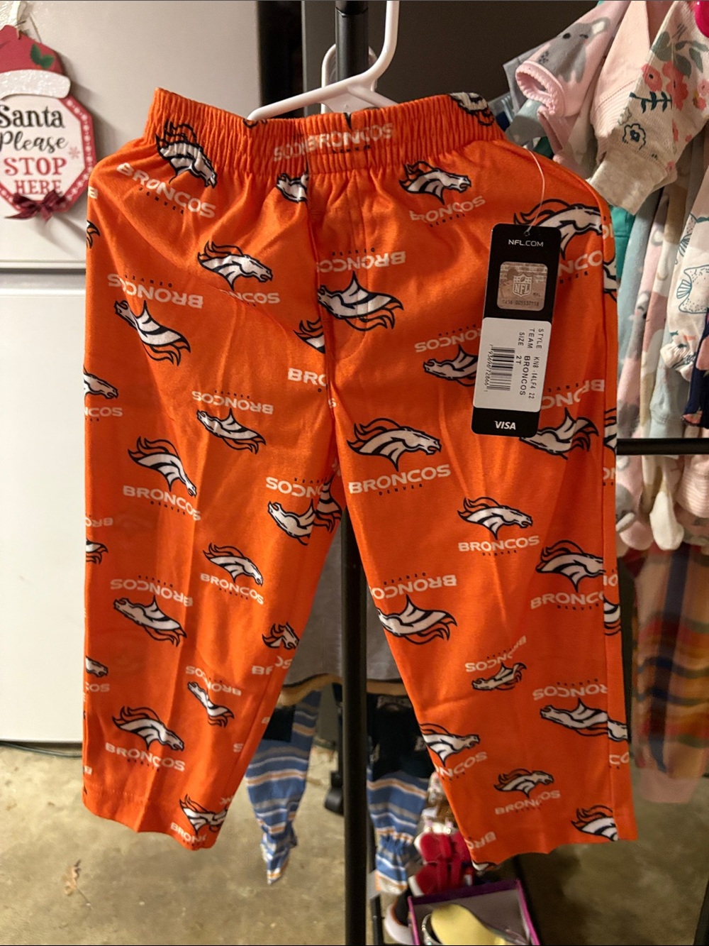 Nwt 2t Denver Broncos Orange Logo polyester pajama Pants